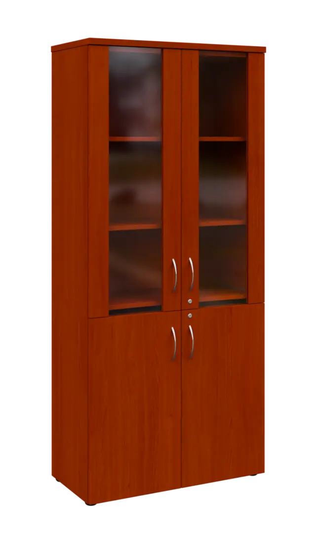 LE - 00 skříň lékařská prosklená, korpus třešeň šumavská, dvířka třešeň šumavská